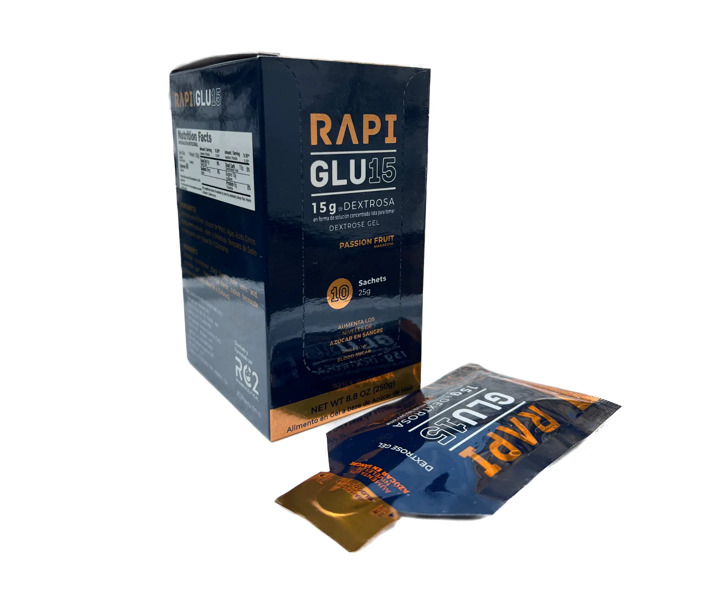 RapiGLU 15 Dextroxa 15.3g GEL en HipoGlicemia x 10 sobres